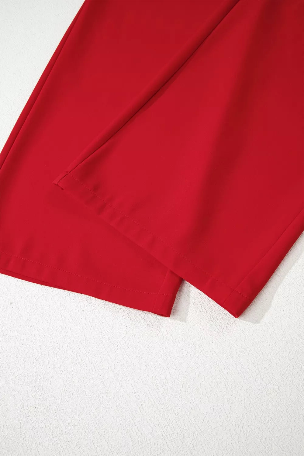 Pleated Detail Pull On High Elastic Waist Loose Straight Pants - Girly Tea