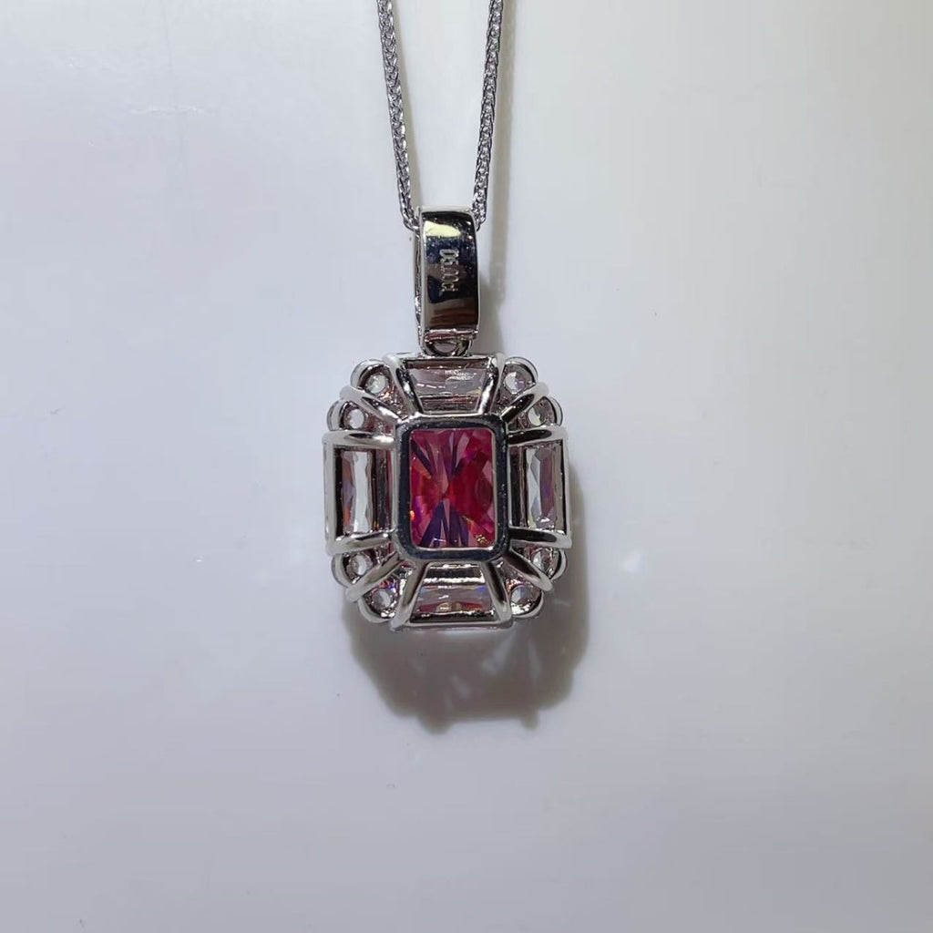 5 Carat Moissanite 925 Sterling Silver Pendant Necklace - Girly Tea
