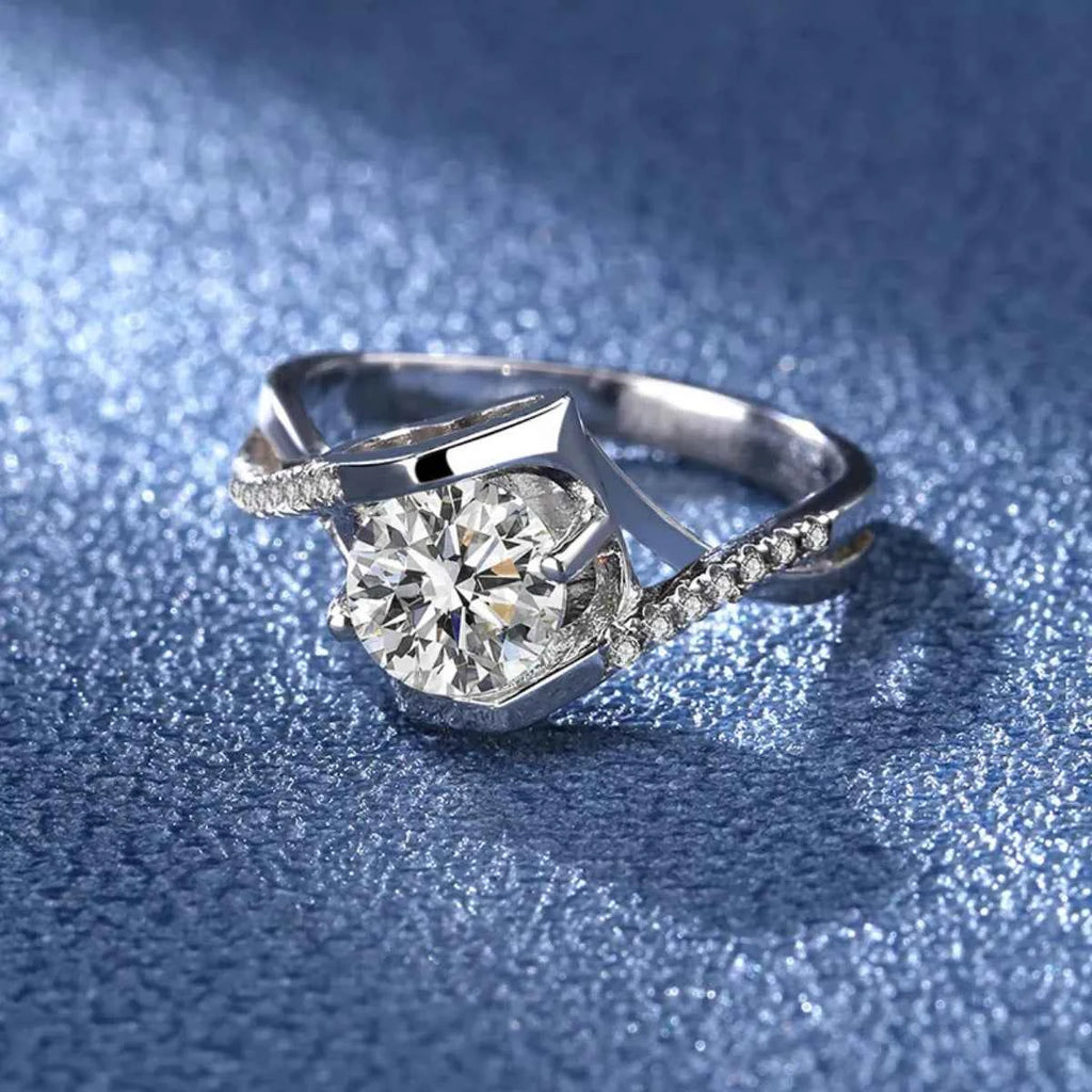 1 Carat 925 Sterling Silver Moissanite Ring