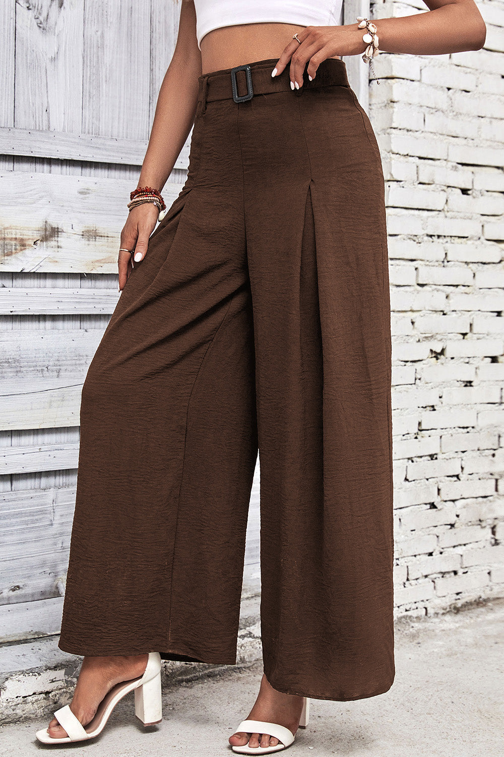 High Waisted Wide Leg Pants - Girly Tea