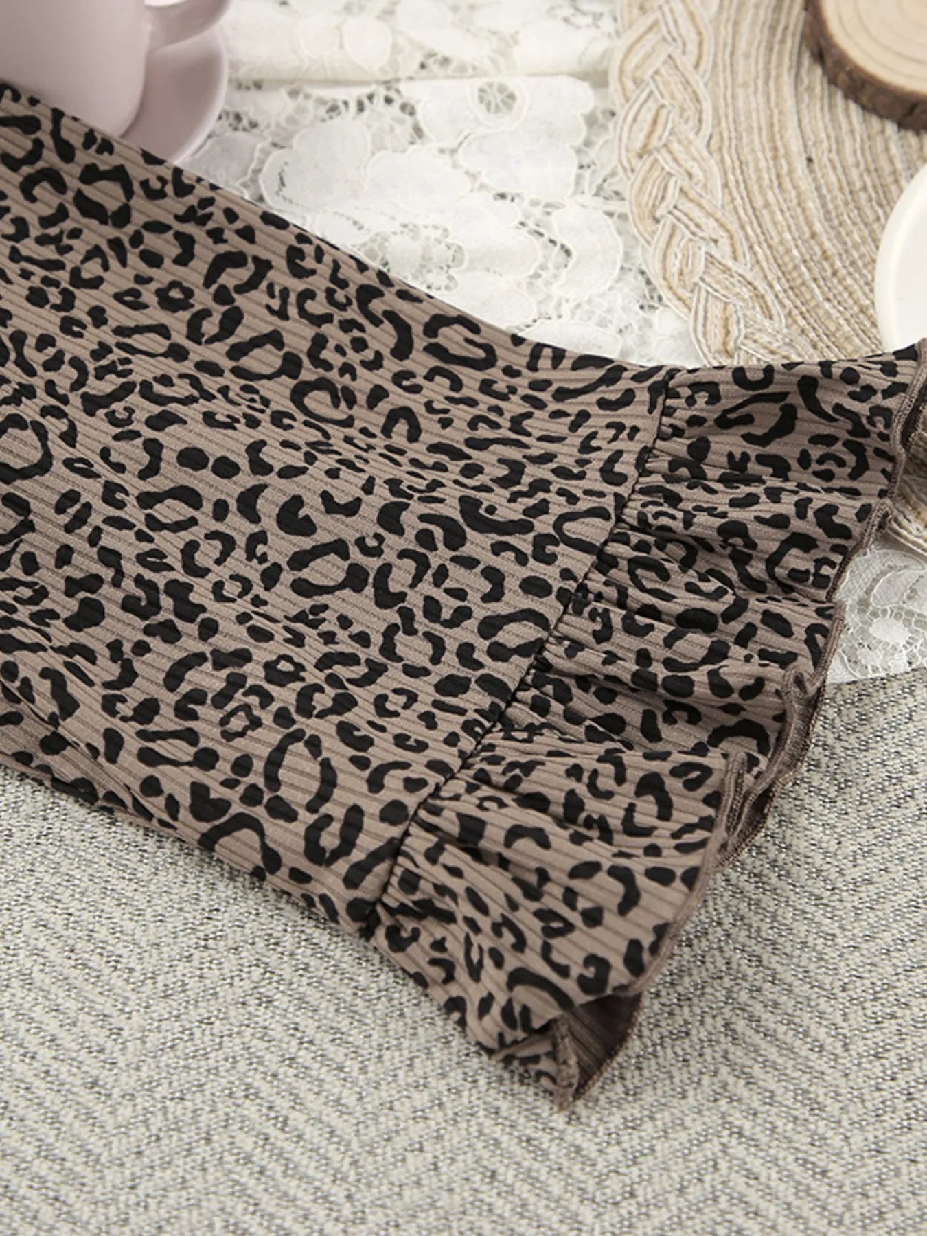 Leopard Cami Cardigan and Shorts 3-Piece Set - Girly Tea