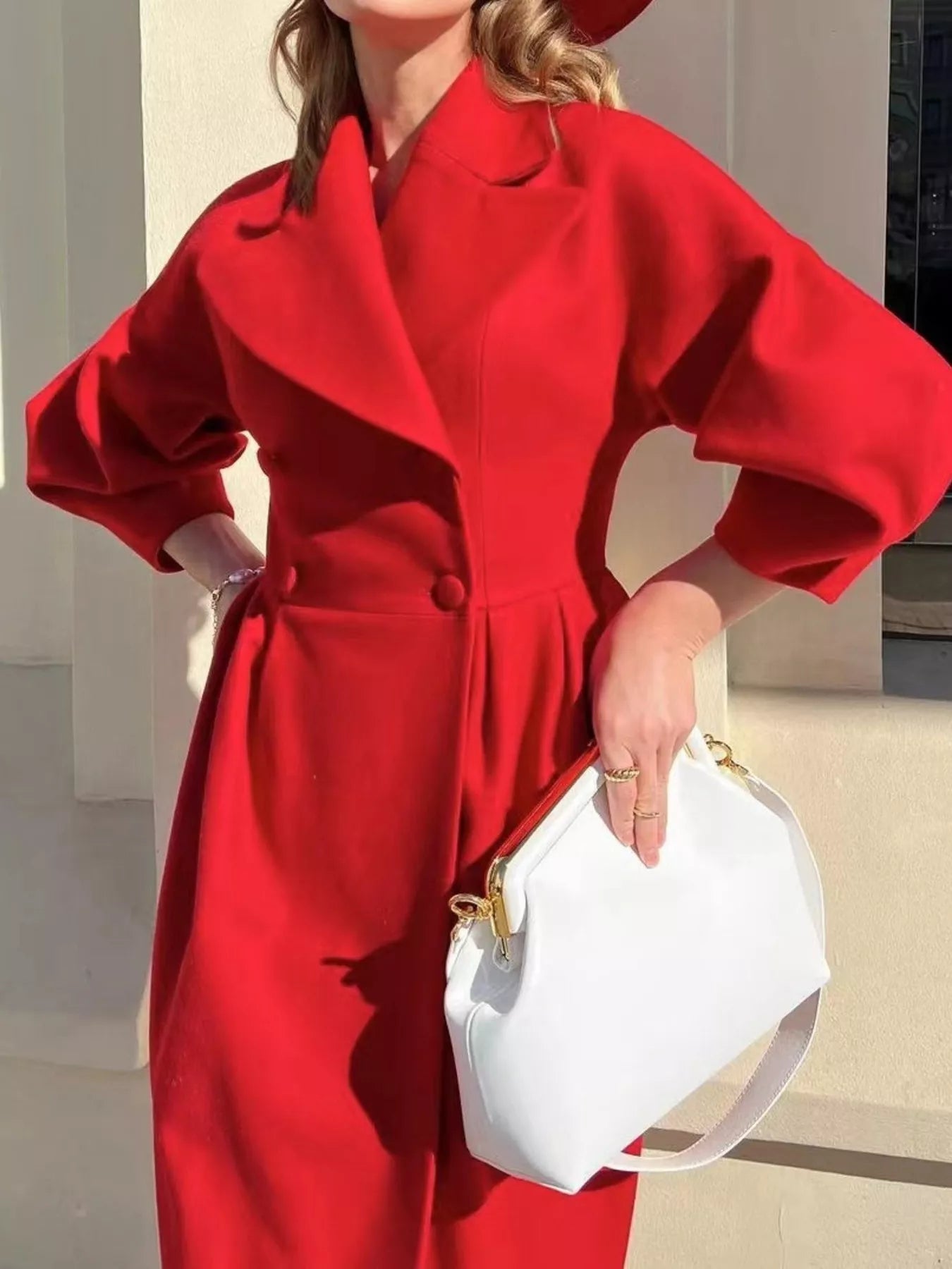 Double-Breasted Longline Coat - Girly Tea