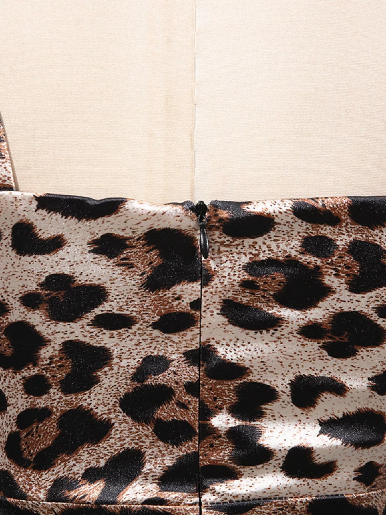 Leopard Print Bodycon Back Slit Midi Dress - Girly Tea