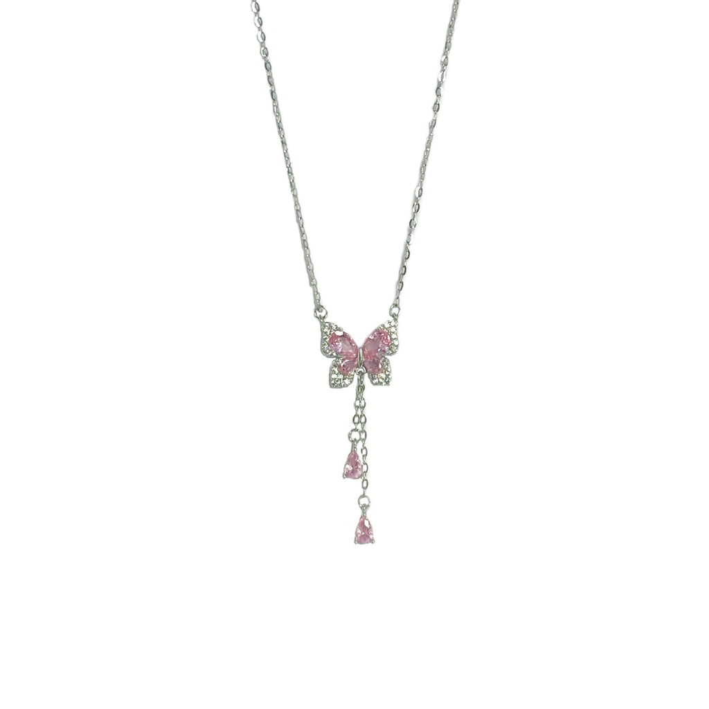 925 Sterling Silver Butterfly Necklace - Girly Tea