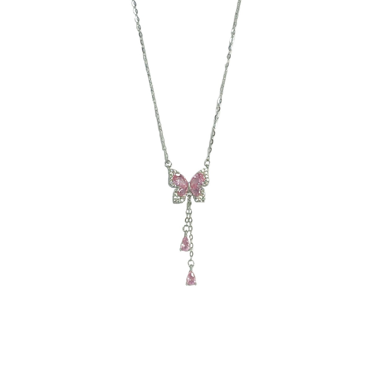 925 Sterling Silver Butterfly Necklace - Girly Tea