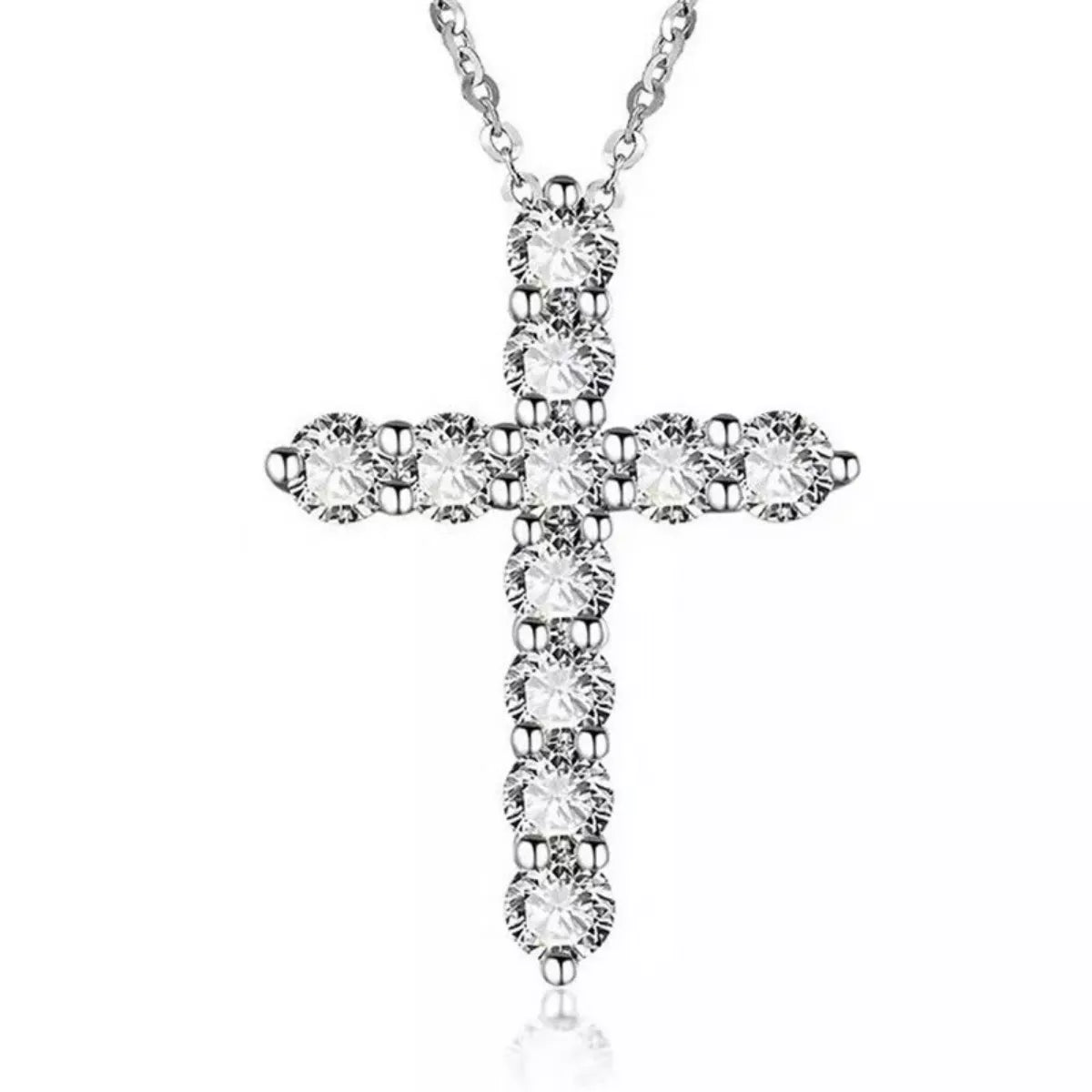 925 Sterling Silver Cross Pendant Necklace - Girly Tea