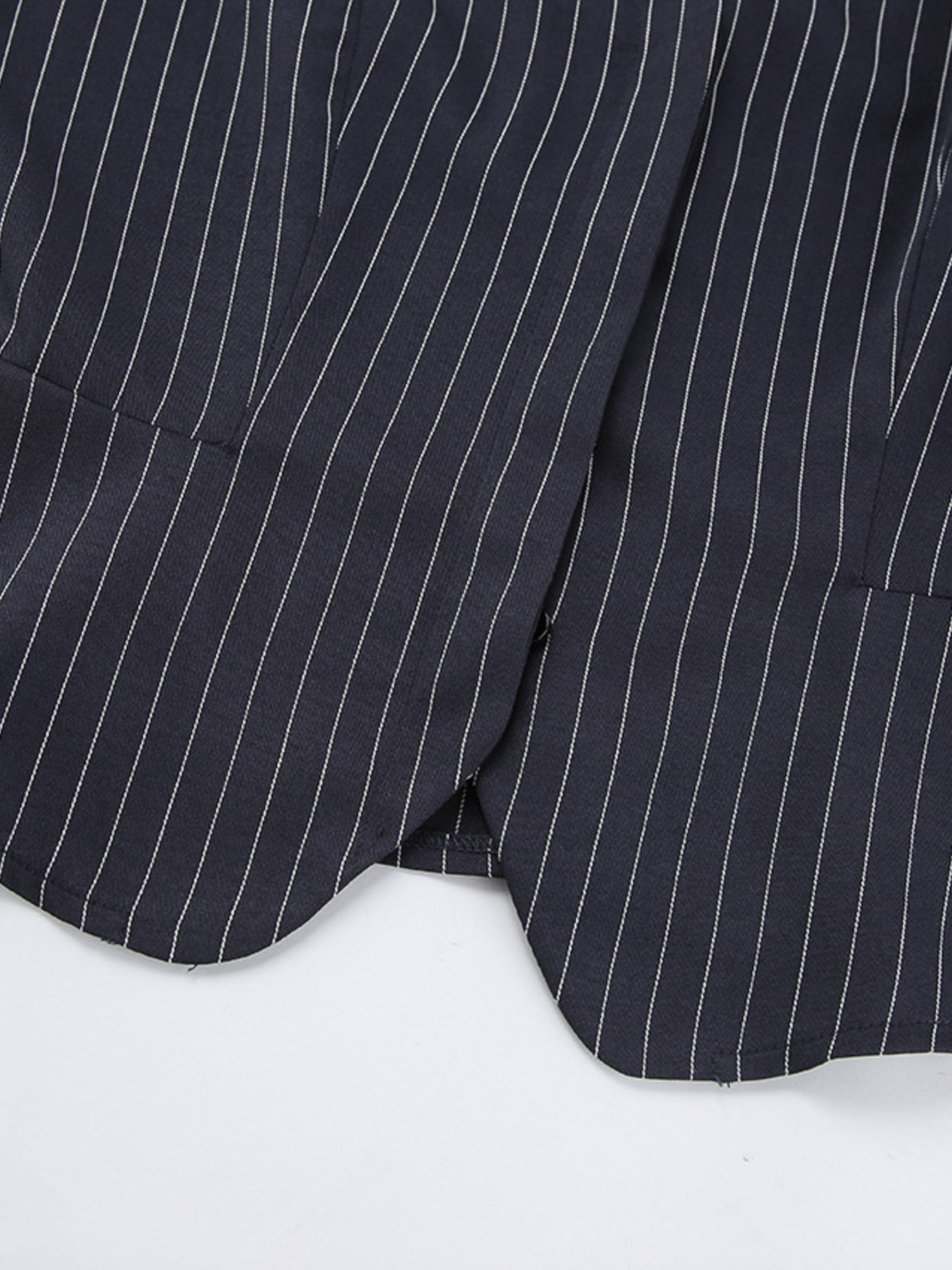 Striped Blazer & Mini Skirt Set with Neck Tie - Girly Tea