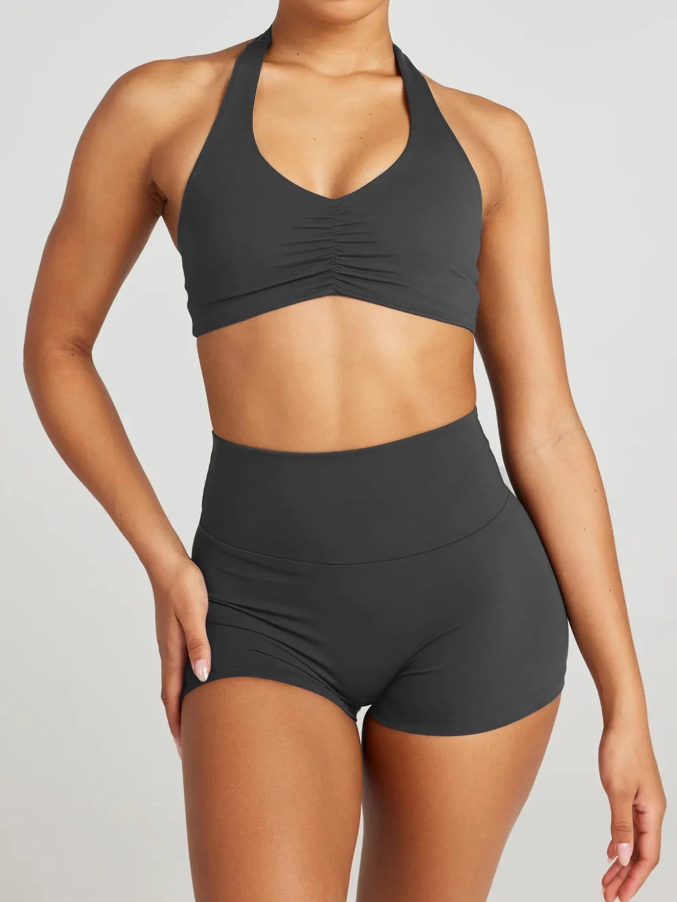 Halter Neck Cami and Shorts Active Set - Girly Tea
