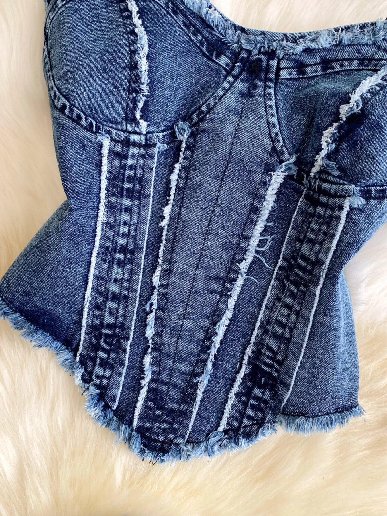 Raw Hem Denim Cami and Flare Jeans Set - Girly Tea