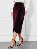 Side Tied Velvet Skirt - Girly Tea