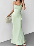 Floral Bodycon Mermaid Maxi Dress - Girly Tea