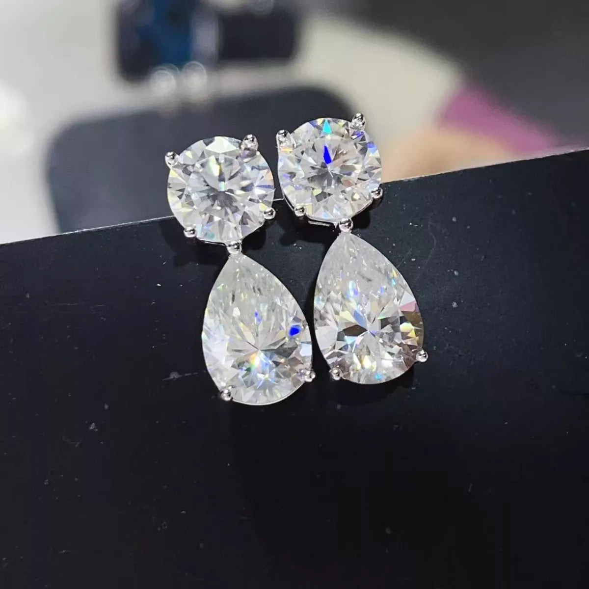 16 Carat Moissanite 925 Sterling Silver Earrings - Girly Tea