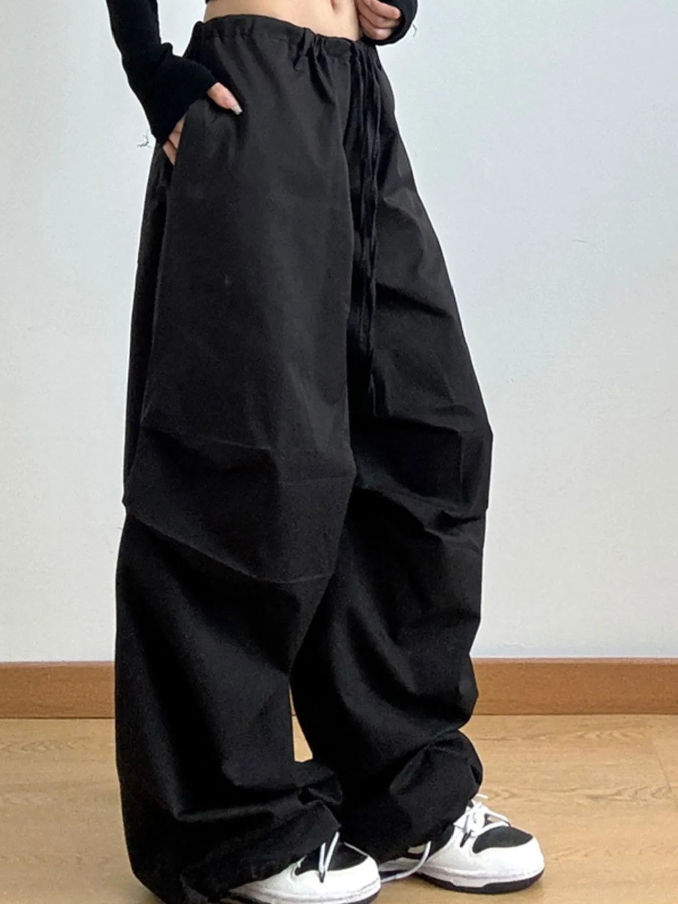 Wide Leg Casual Drawstring Pants - Girly Tea