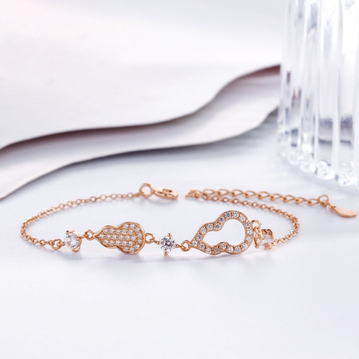 Zircon Gourd Adjustable Bracelet - Girly Tea