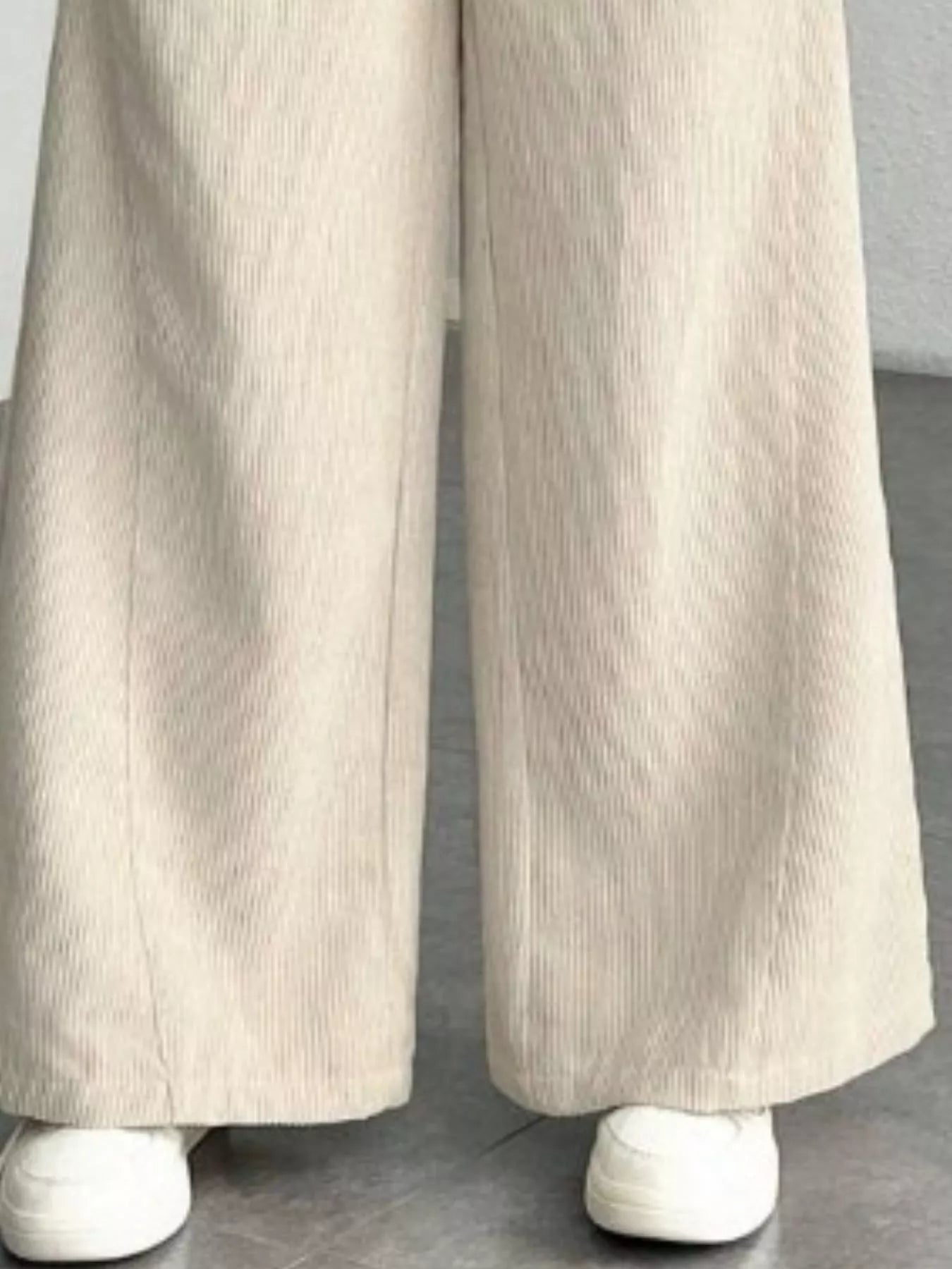 High Waist Corduroy Wide Leg Pants - Girly Tea