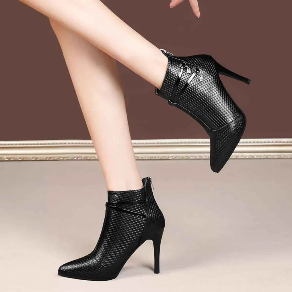Pointed-Toe Stiletto Ankle Boots