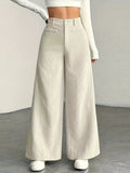 High Waist Corduroy Wide Leg Pants - Girly Tea
