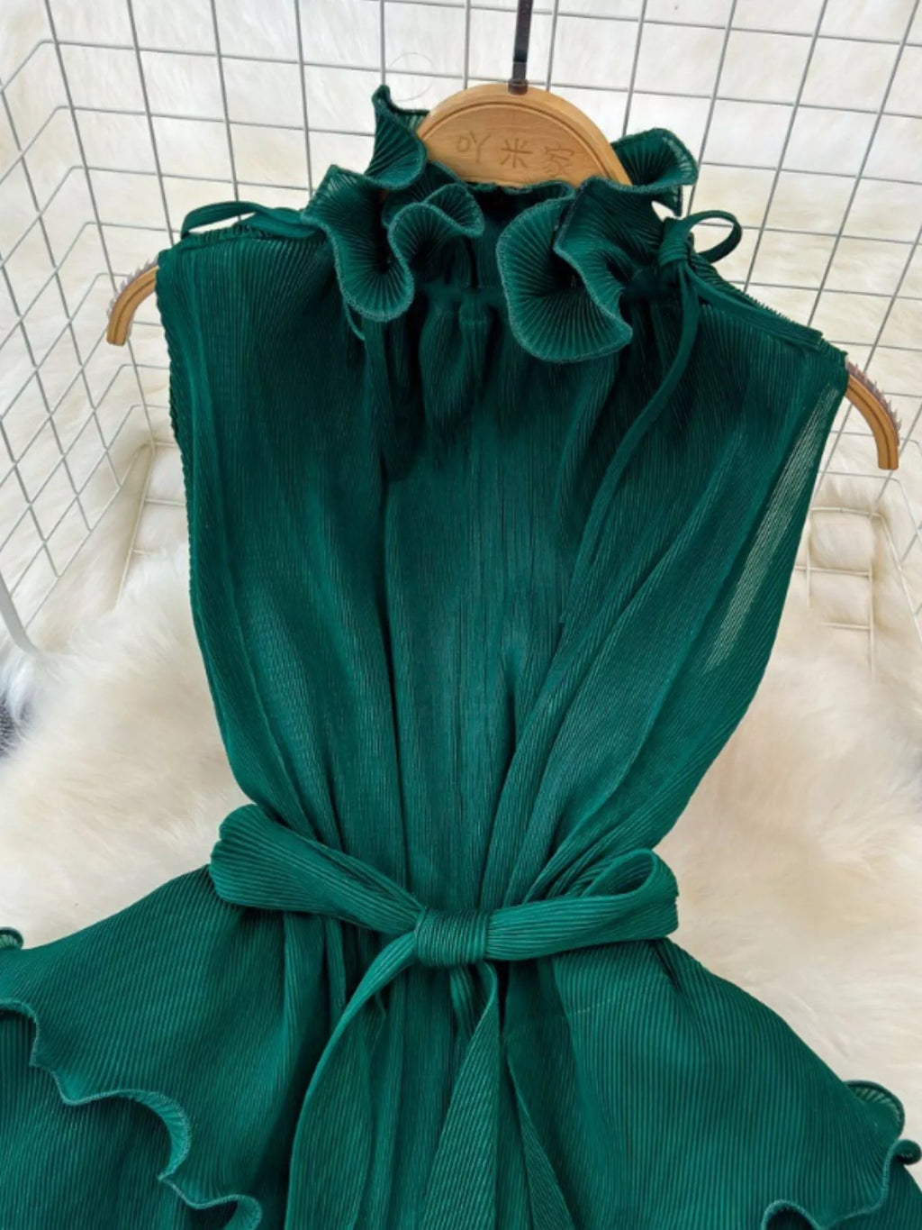Ruffled Tiered Sleeveless Midi Dress - Girly Tea