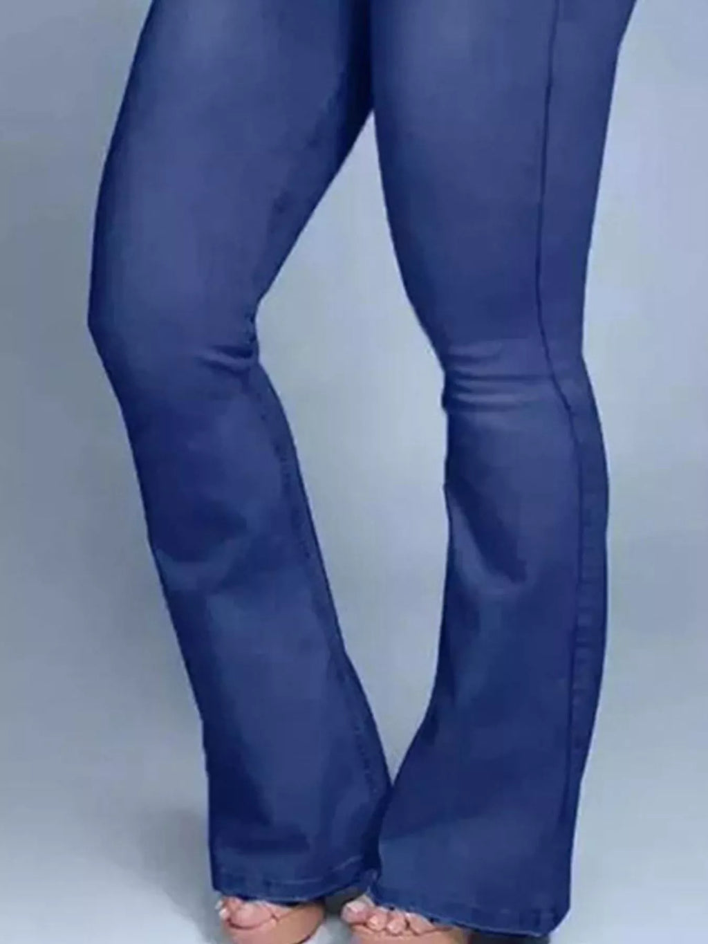 Full Size Wash High-Waisted Flare Jeans Plus Size - Girly Tea