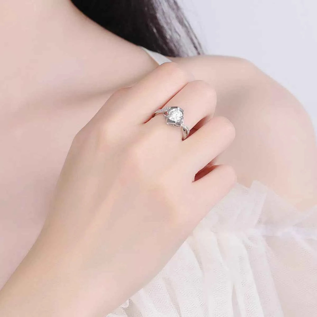 1 Carat 925 Sterling Silver Moissanite Ring