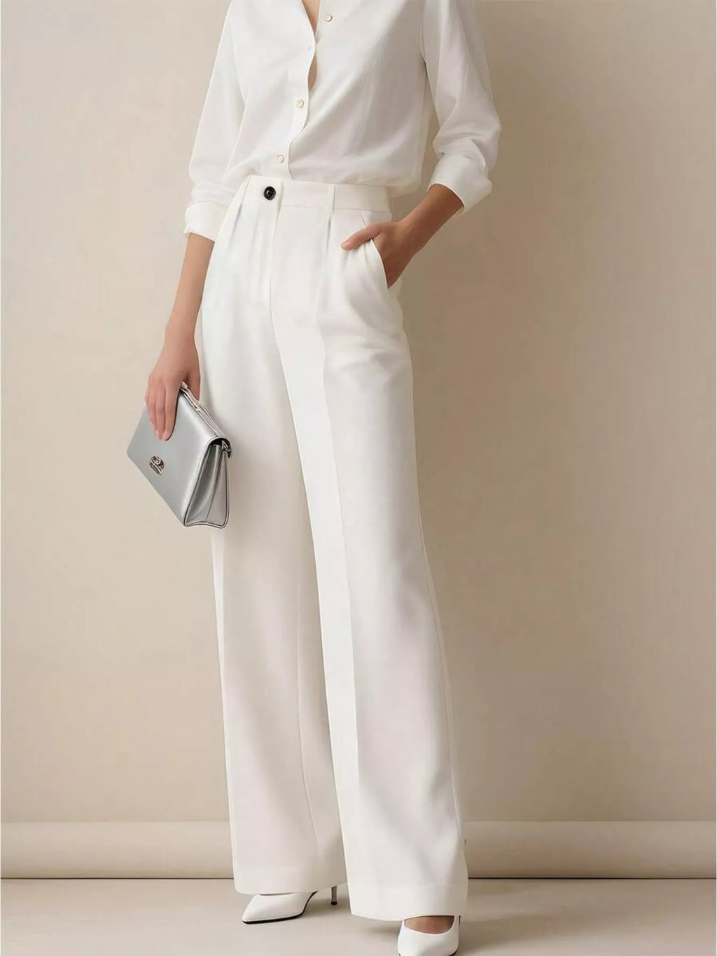 High-Waisted Wide Leg Pants - Girly Tea