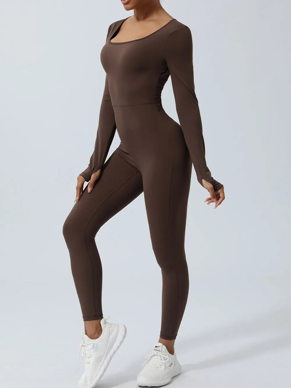 Twisted Backless Long Sleeve Jumpsuit - Girly Tea
