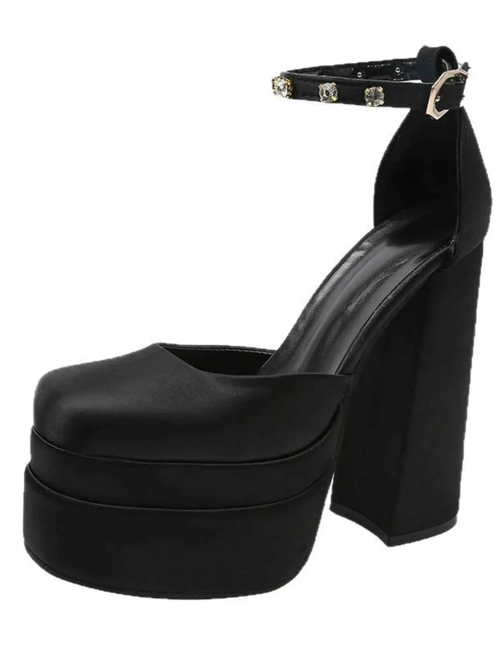 Platform High Heel Ankle Strap Pumps