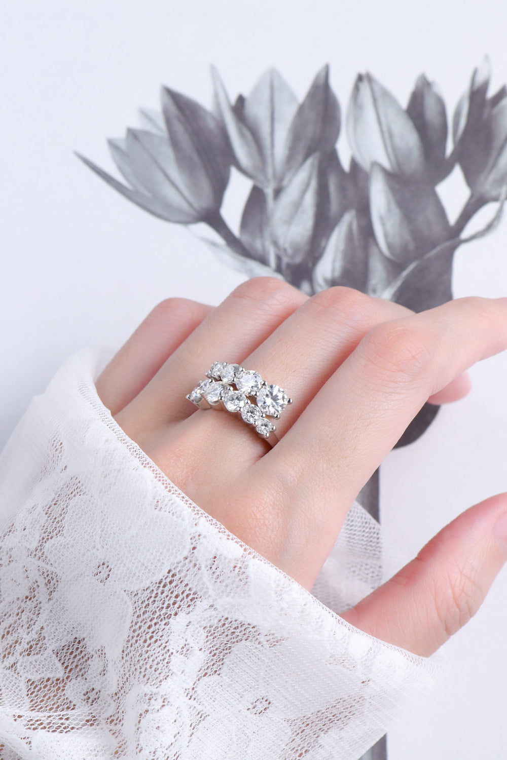 Adored Moissanite 925 Sterling Silver Ring - Girly Tea