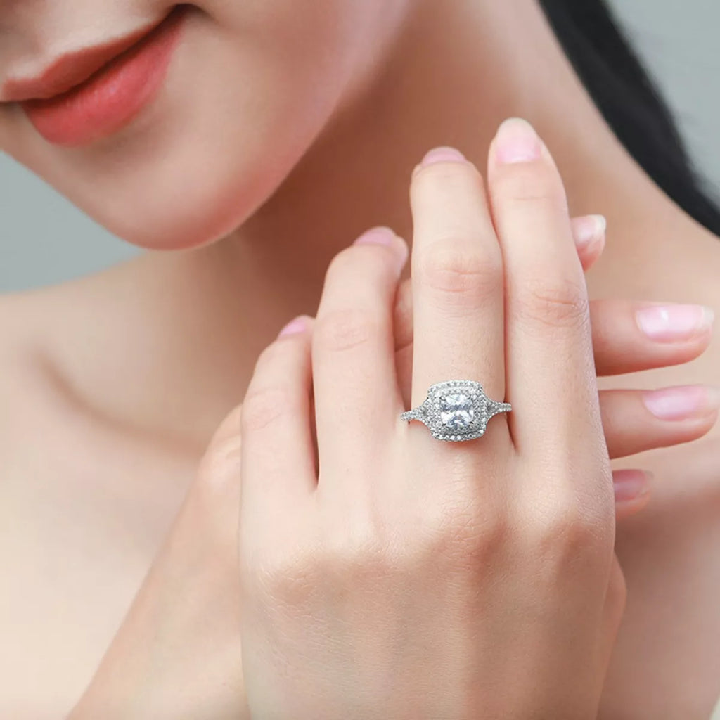 5 Carat Moissanite 925 Sterling Silver Ring - Girly Tea