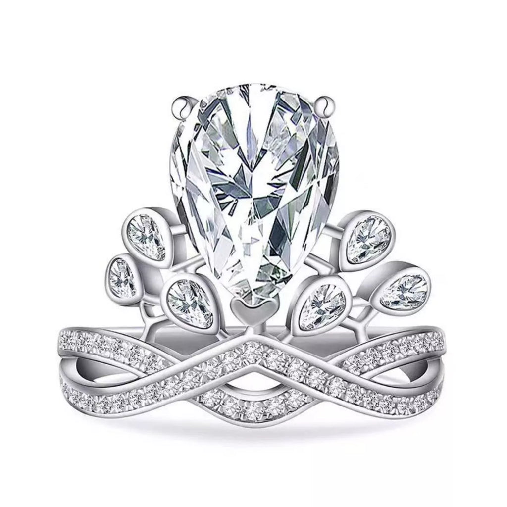 2 Carat Moissanite 925 Sterling Silver Ring - Girly Tea