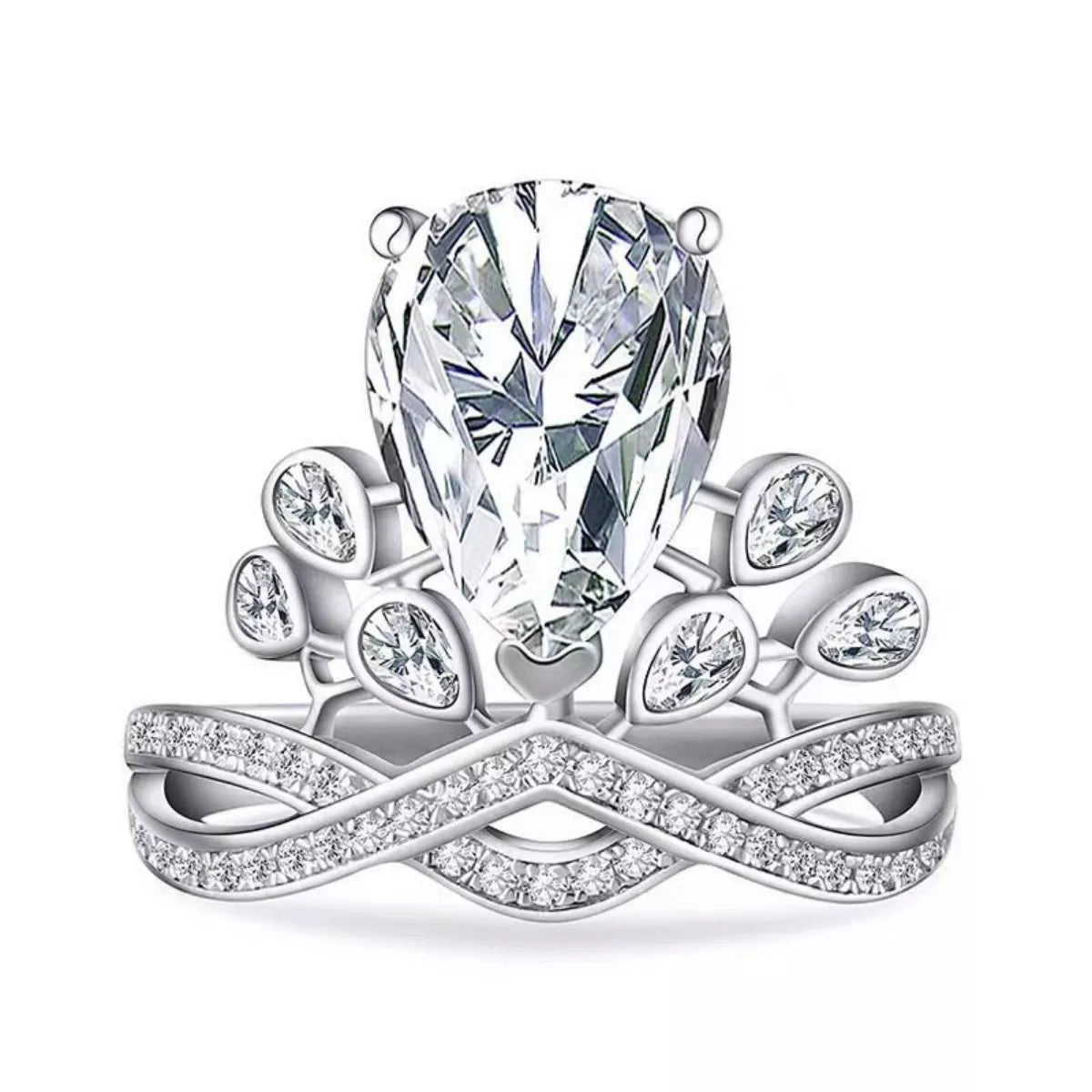 2 Carat Moissanite 925 Sterling Silver Ring - Girly Tea
