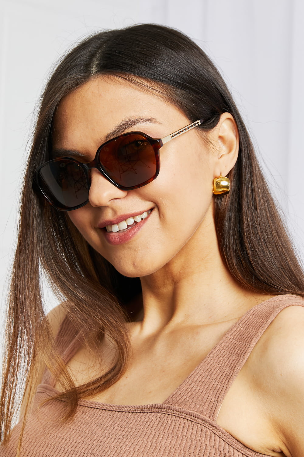 TAC Polarization Lens Full Rim Sunglasses - Girly Tea