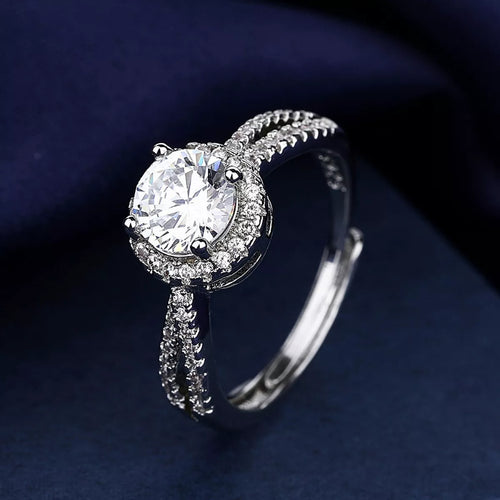 1 Carat 925 Sterling Silver Moissanite Ring - Girly Tea