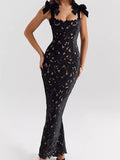 Slit Tie Shoulder Maxi Dress - Girly Tea