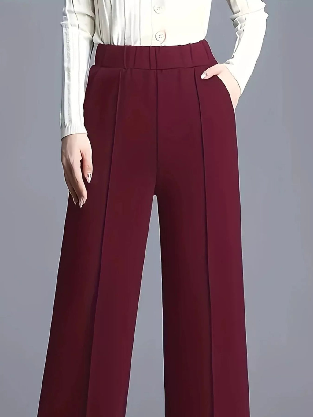Wide Leg High Waist Pants - Girly Tea