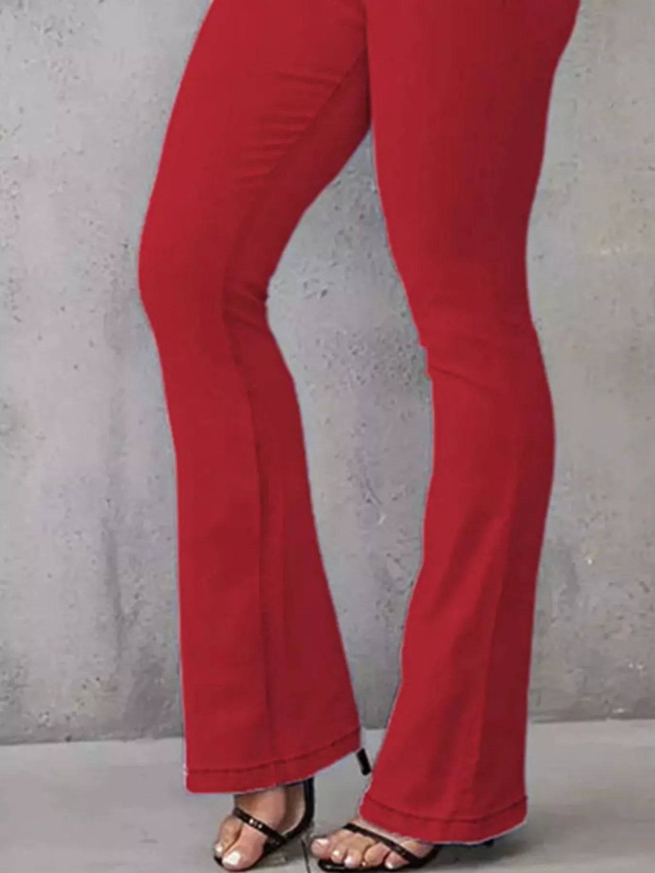 Full Size Wash High-Waisted Flare Jeans Plus Size - Girly Tea