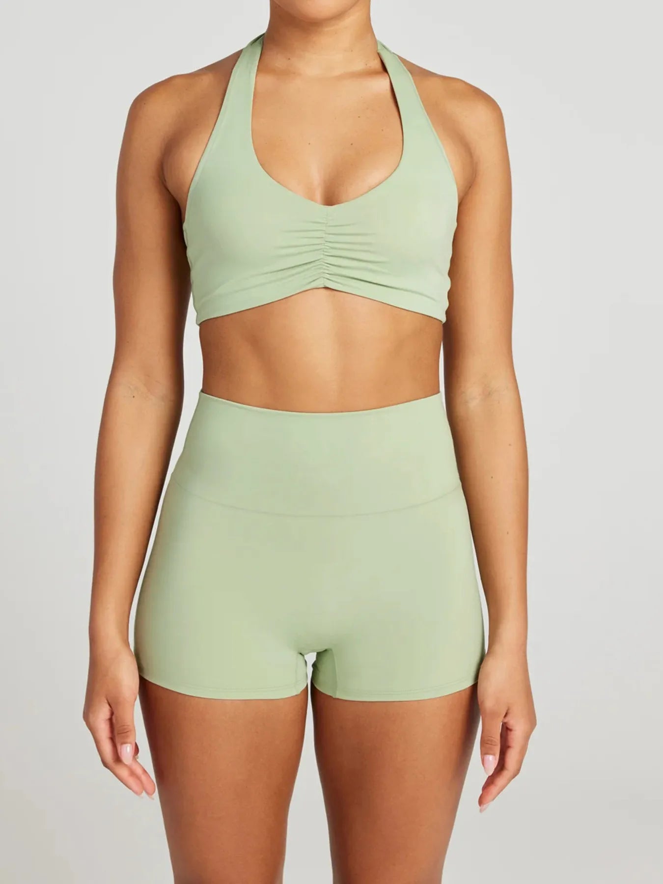 Halter Neck Cami and Shorts Active Set - Girly Tea