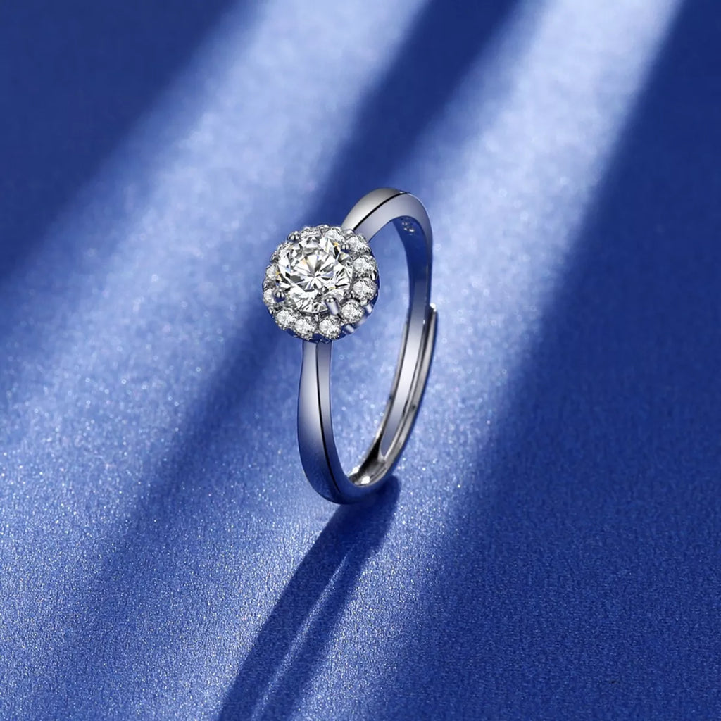 1 Carat Moissanite 925 Sterling Silver Ring - Girly Tea