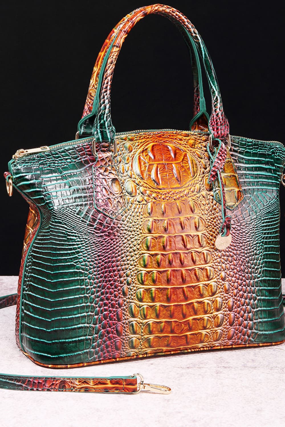 Gradient PU Leather Handbag - Girly Tea