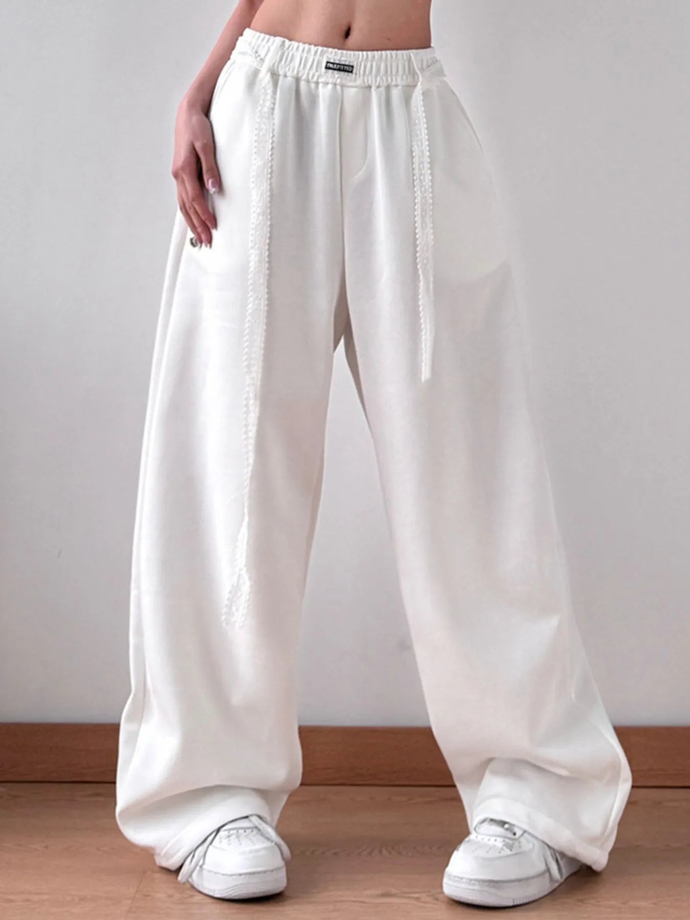 Elastic Waist Wide Leg Pants - Girly Tea