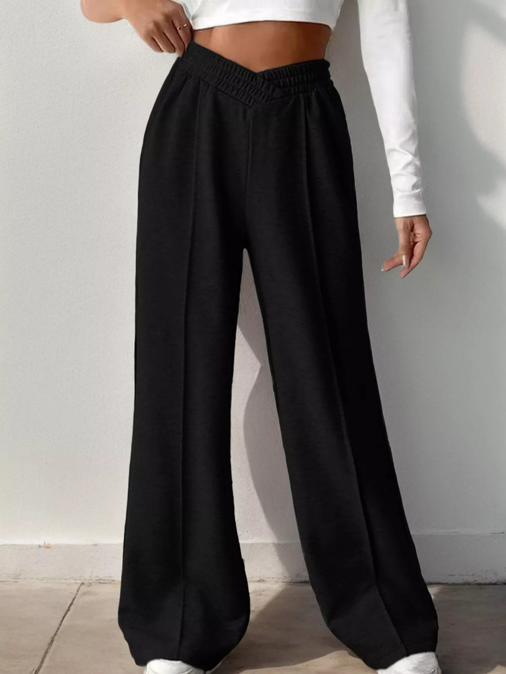 Wide Leg High Waist Pants - Girly Tea