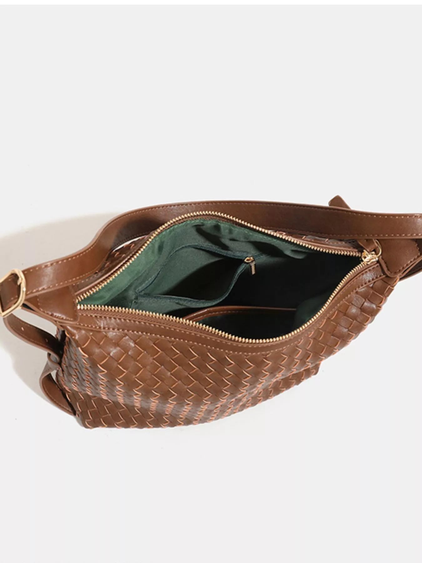 Woven PU Leather Shoulder Bag - Girly Tea