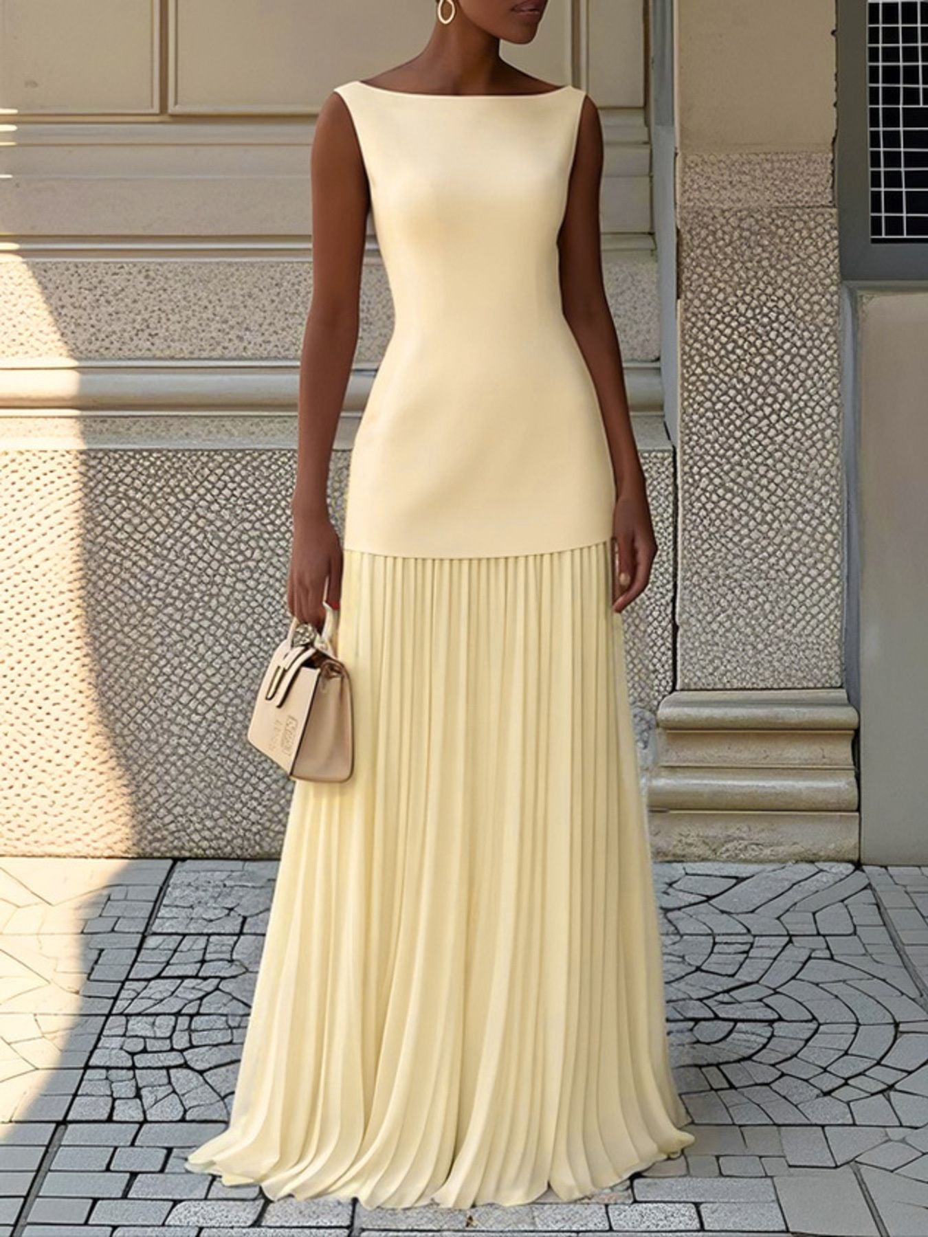 Full Size Sleeveless Top and Pleated Maxi Skirt Set Plus Size - Girly Tea