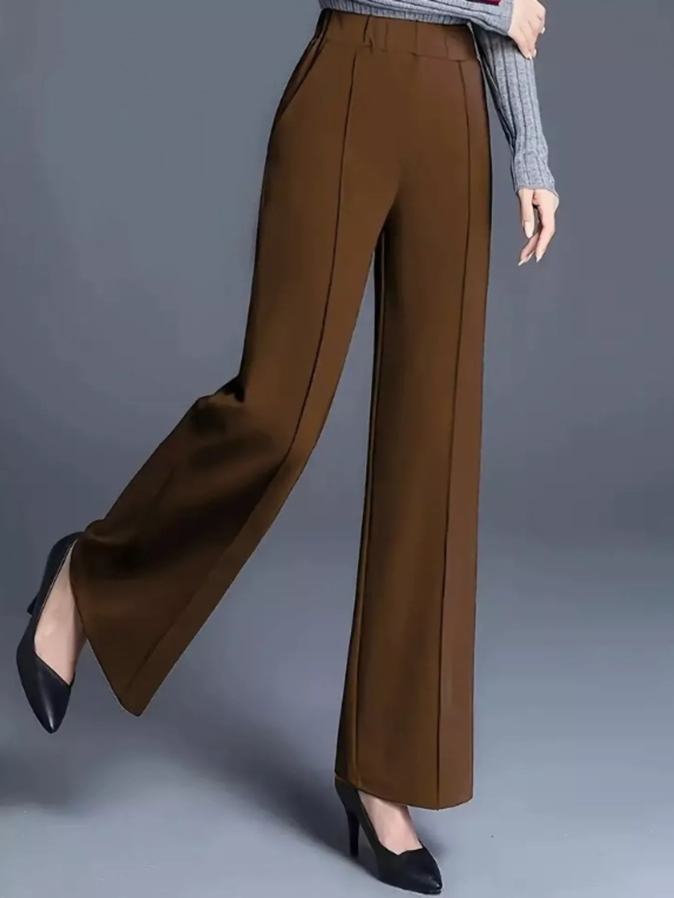 Wide Leg High Waist Pants - Girly Tea