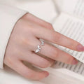 925 Sterling Silver Zircon Butterfly Open Ring - Girly Tea