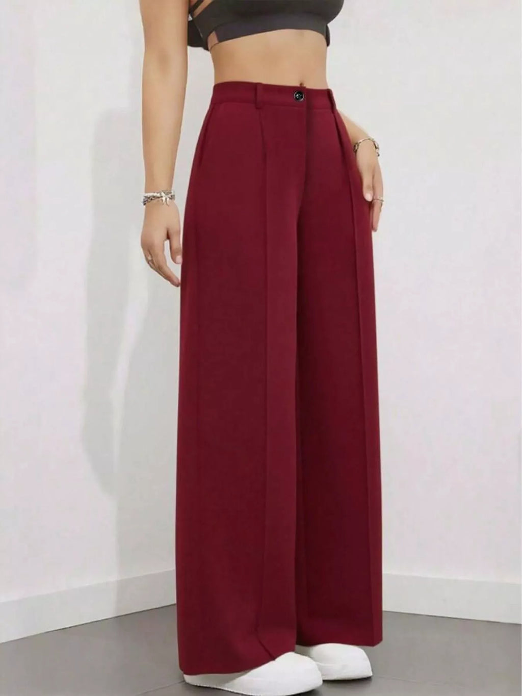 High-Waisted Wide Leg Pants - Girly Tea