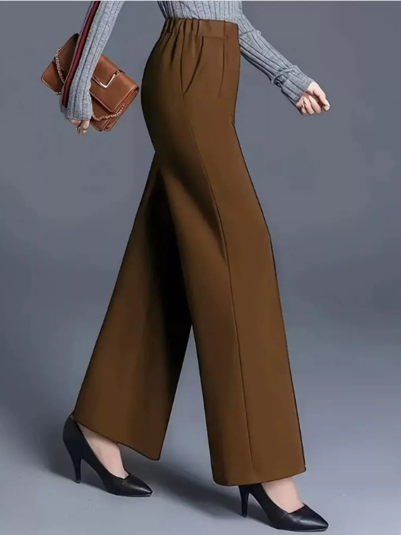 Wide Leg High Waist Pants - Girly Tea