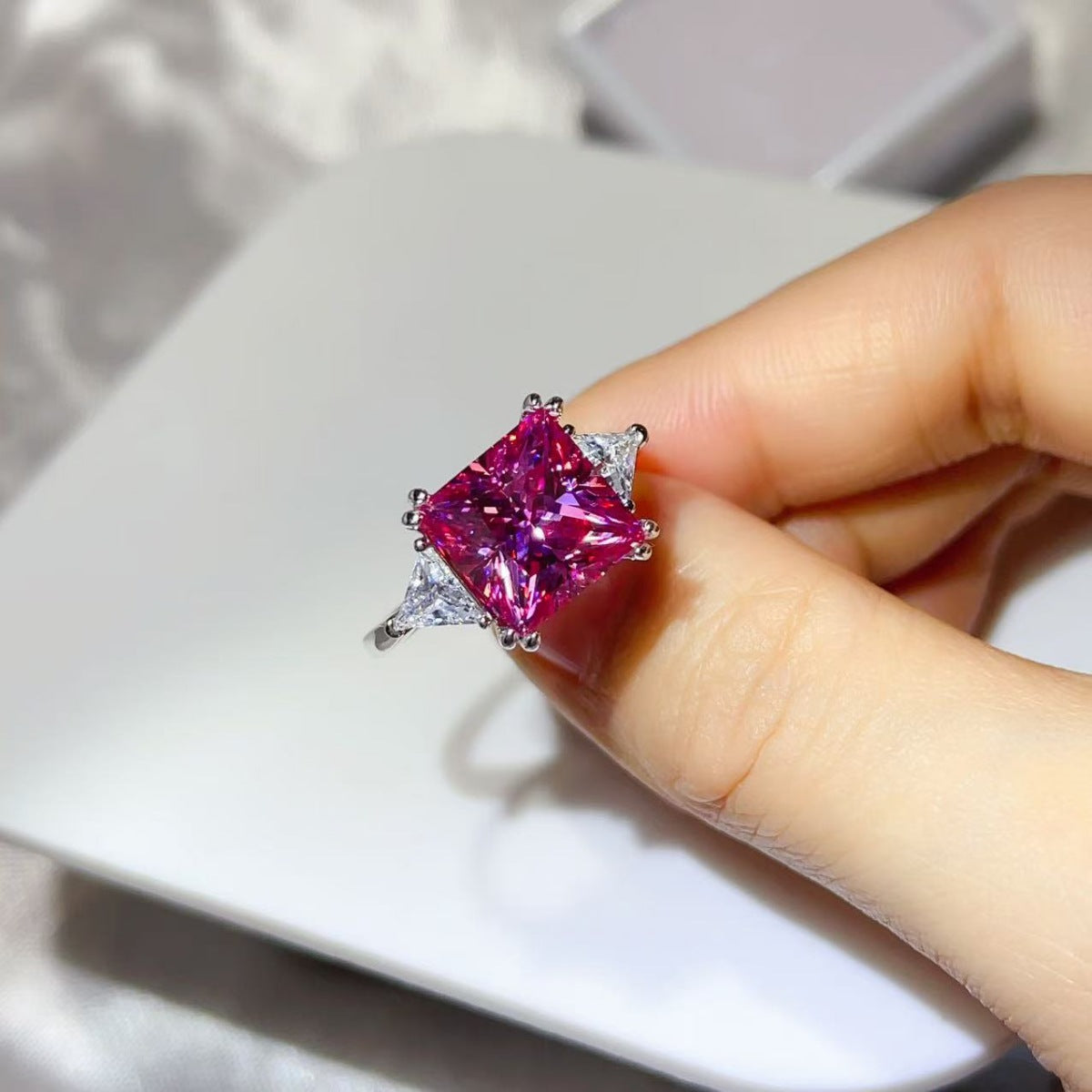 5 Carat Moissanite 925 Sterling Silver Ring - Girly Tea