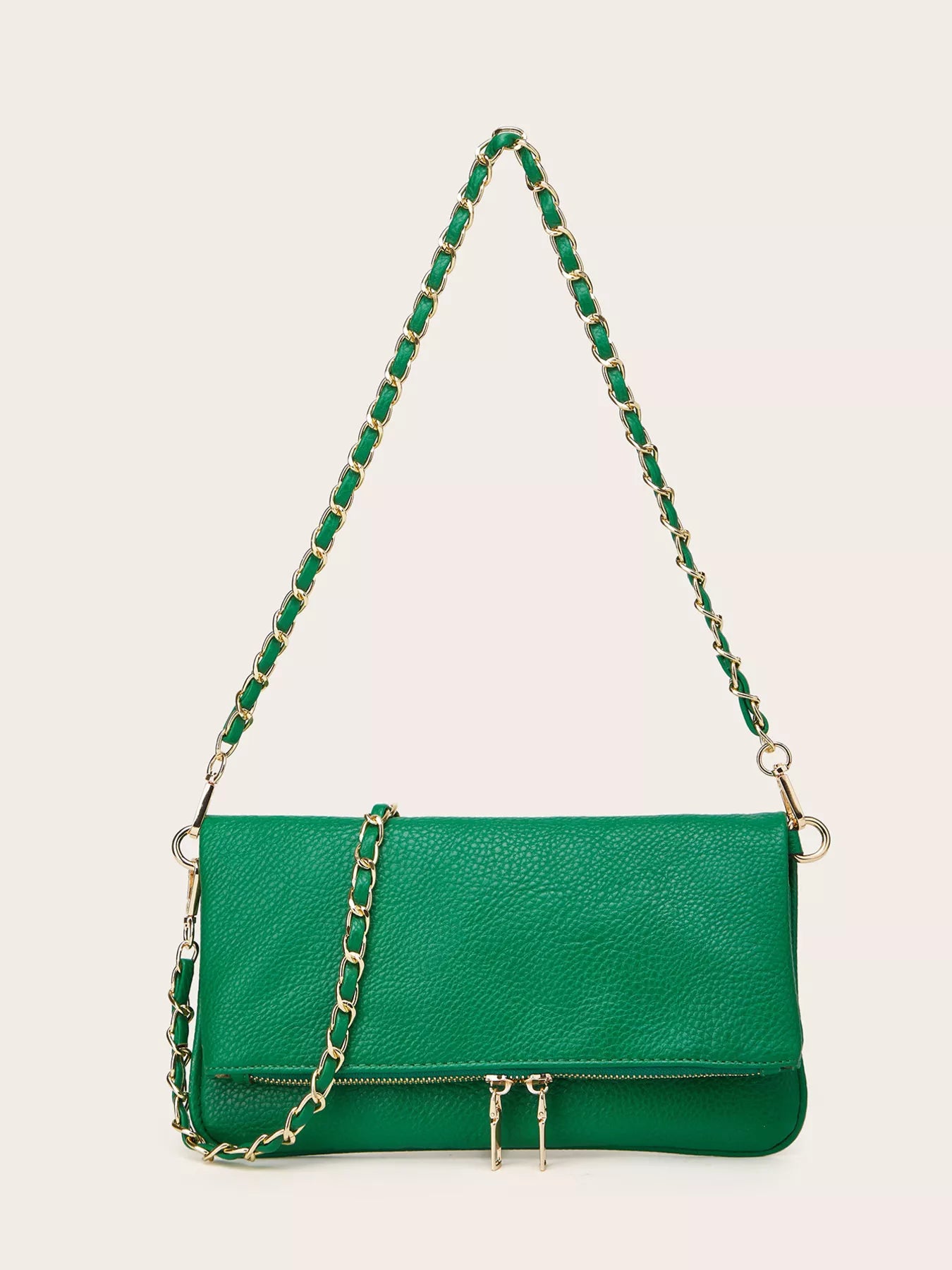PU Leather Chain Strap Shoulder Bag - Girly Tea