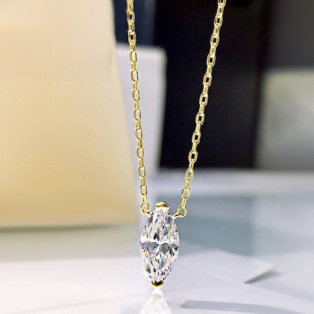 925 Sterling Silver Zircon Pendant Necklace - Girly Tea